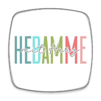 Midwife with heart design - Square fridge magnet - white - Front