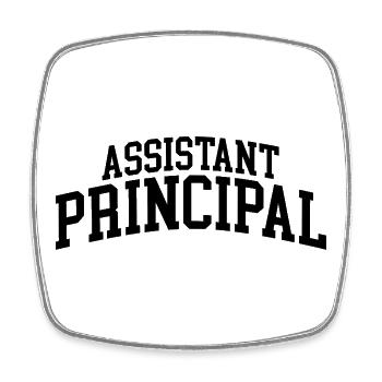 Assistant Principal – Minimalist A - Square fridge magnet - white - Front