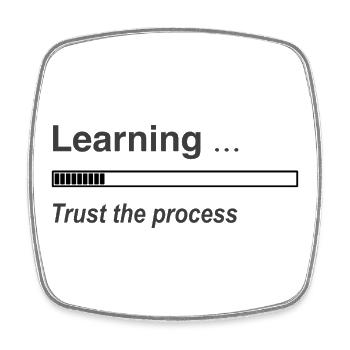 Learning loading bar - Square fridge magnet - white - Front