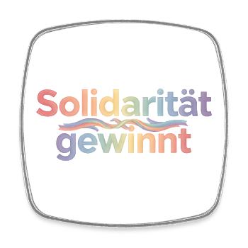 Solidarität Gewinnt Pastel Hoodie Demonstration - Viereckiger Kühlschrankmagnet - Weiß - Vorne