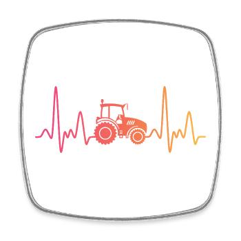 tracteur sunset battement de coeur agriculteur - Magnet carré - blanc - Devant