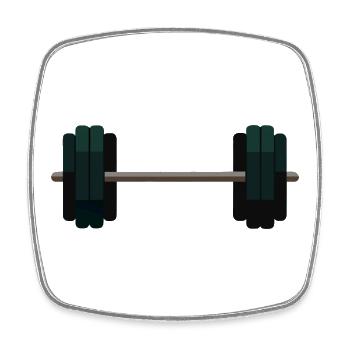 Barbell Dumbbell - Square fridge magnet - white - Front