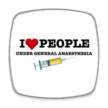Funny Anesthesiologist Anesthetist Gift for Doctor - Square fridge magnet - white - Front