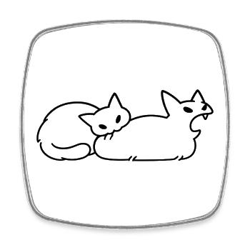 Amoureux des Chats Humour Chat Mignon Original - Magnet carré - blanc - Devant