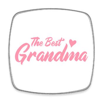 Meilleure police Granny Rosé - Magnet carré - blanc - Devant
