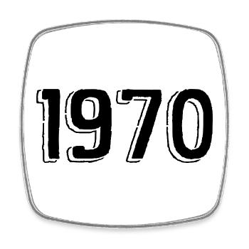 1970 - Magnet carré - blanc - Devant