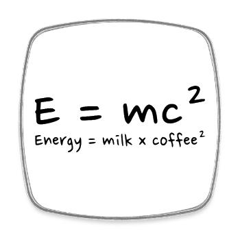 Coffee Lover Scientific Humor - Square fridge magnet - white - Front