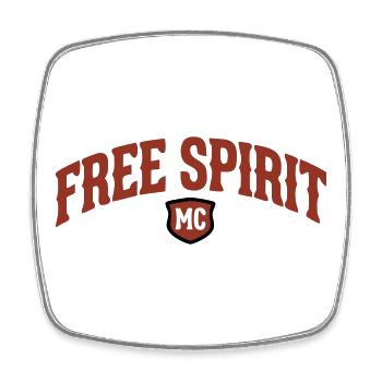 Lettrage Free Spirit MC - Magnet carré - blanc - Devant