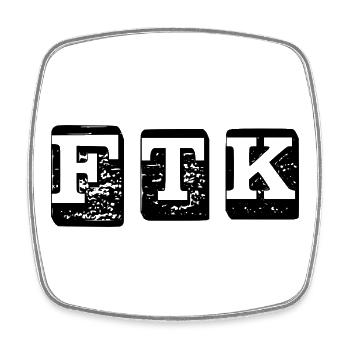 FTK - Square fridge magnet - white - Front