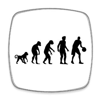 Basketball Evolution - Viereckiger Kühlschrankmagnet - Weiß - Vorne