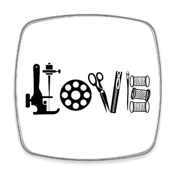  Nähen Liebe Handarbeit Nähhobby Kreative - Viereckiger Kühlschrankmagnet - Weiß - Vorne
