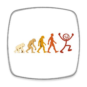Evolution Mensch Freude Retro Design - Viereckiger Kühlschrankmagnet - Weiß - Vorne