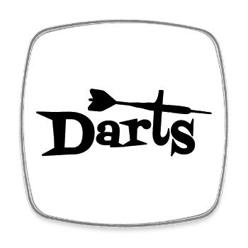 Darts Dartscheibe Dartpfeile Dartspiel Darten Dart - Viereckiger Kühlschrankmagnet - Weiß - Vorne