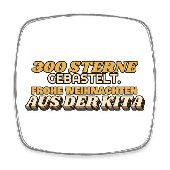 300 Sterne gebastelt - Frohe Weihnachten Kita - Viereckiger Kühlschrankmagnet - Weiß - Vorne