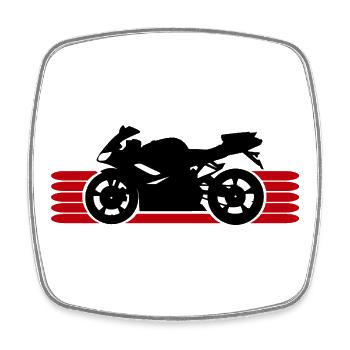 Motorrad fahren Motorradfahrer Motorradfahrerin - Viereckiger Kühlschrankmagnet - Weiß - Vorne