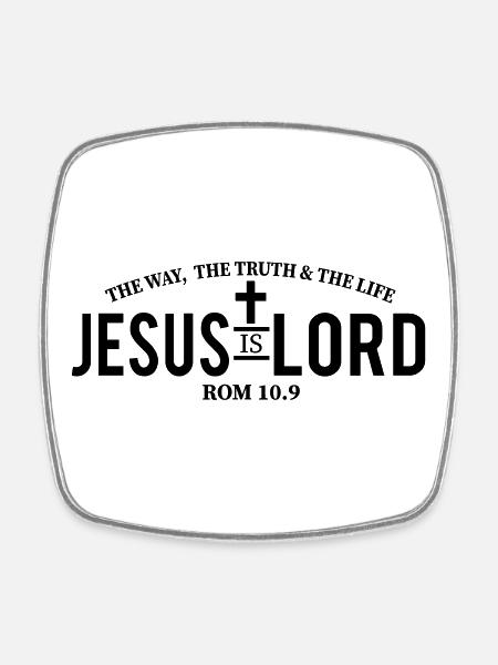 Jesus is Lord - Viereckiger Kühlschrankmagnet - Weiß