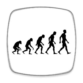Evolution des Menschen Silhouetten - Viereckiger Kühlschrankmagnet - Weiß - Vorne