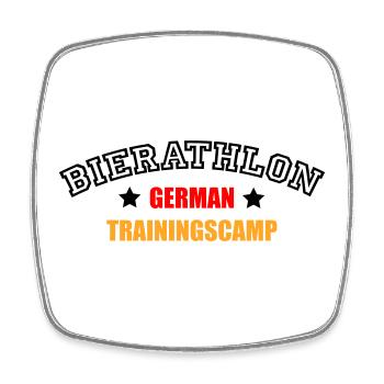 Bierathlon Trainingscamp | Beer | Bier - Square fridge magnet - white - Front