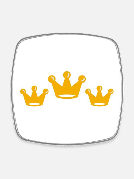 kronen - Square fridge magnet - white