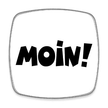 Moin! - Viereckiger Kühlschrankmagnet - Weiß - Vorne