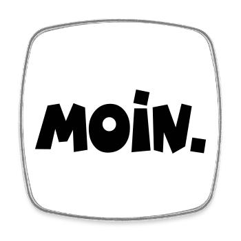 Moin. - Viereckiger Kühlschrankmagnet - Weiß - Vorne