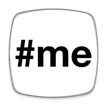 me Hashtag - Viereckiger Kühlschrankmagnet - Weiß - Vorne