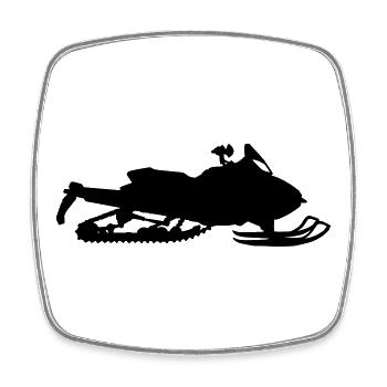 Snowmobile - Viereckiger Kühlschrankmagnet - Weiß - Vorne