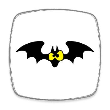 Fledermaus - Viereckiger Kühlschrankmagnet - Weiß - Vorne