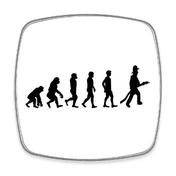 Feuerwehr Evolution - Viereckiger Kühlschrankmagnet - Weiß - Vorne