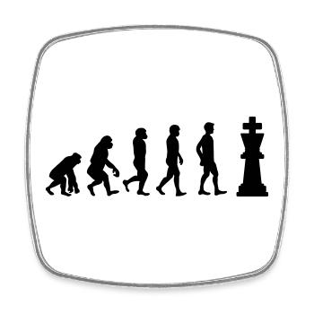 Schach Evolution - Viereckiger Kühlschrankmagnet - Weiß - Vorne