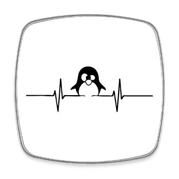 Herzlinie Pinguin Tier Liebe Fun lustig Geschenk - Viereckiger Kühlschrankmagnet - Weiß - Vorne