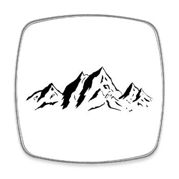 Berge - Viereckiger Kühlschrankmagnet - Weiß - Vorne