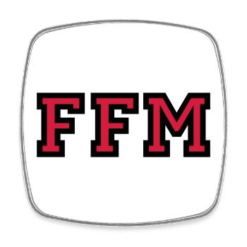 Frankfurt am Main FFM College Style - Viereckiger Kühlschrankmagnet - Weiß - Vorne