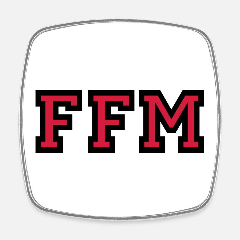 Frankfurt am Main FFM College Style - Viereckiger Kühlschrankmagnet - Weiß