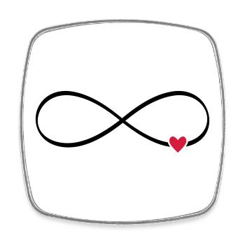 infini coeur - Magnet carré - blanc - Devant