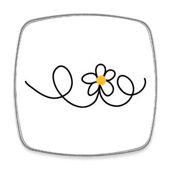 flower - Square fridge magnet - white - Front