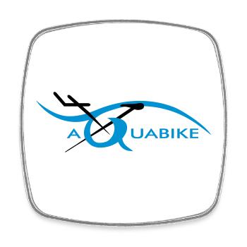 aquabike - Magnet carré - blanc - Devant