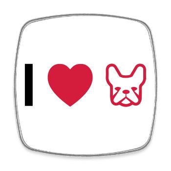 French Bulldog - Viereckiger Kühlschrankmagnet - Weiß - Vorne