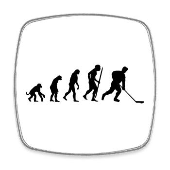 evolution of  hockey_ - Viereckiger Kühlschrankmagnet - Weiß - Vorne