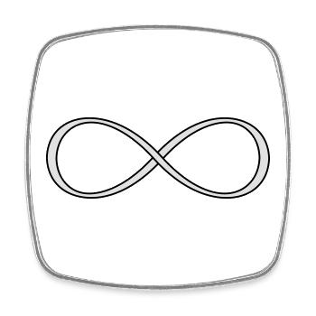 Cadeau d'amour signe infini infini - Magnet carré - blanc - Devant