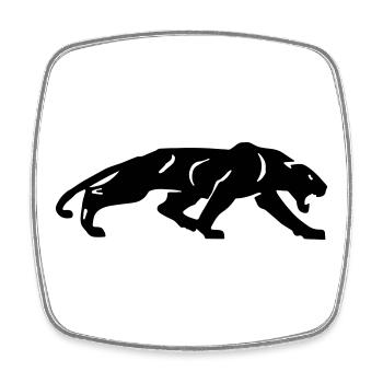 Schwarzer Panther - Viereckiger Kühlschrankmagnet - Weiß - Vorne