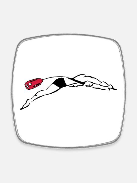 lifeguard plunge - Square fridge magnet - white
