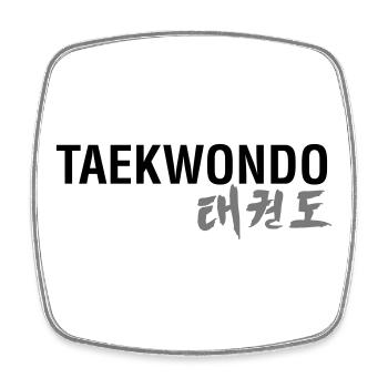 TAEKWONDO - Magnet carré - blanc - Devant
