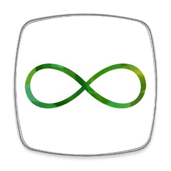 Symbole infinie signe - Magnet carré - blanc - Devant
