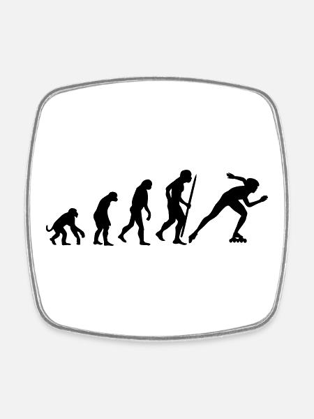 Evolution of inline speed skating - Viereckiger Kühlschrankmagnet - Weiß