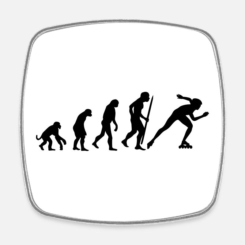 Évolution de la ligne de patinage de vitesse - Magnet carré - blanc