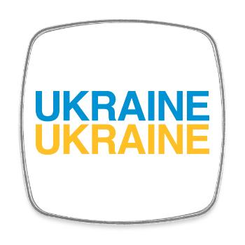 UKRAINE Ukrainian flag - Square fridge magnet - white - Front