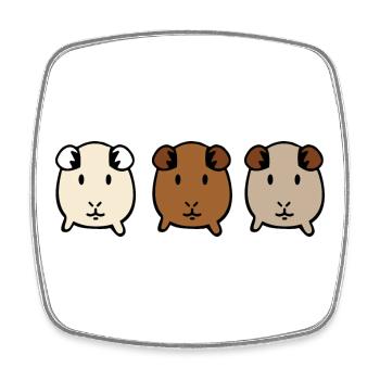 Meerschweinchen - Viereckiger Kühlschrankmagnet - Weiß - Vorne