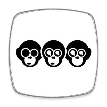 the three monkeys - Square fridge magnet - white - Front