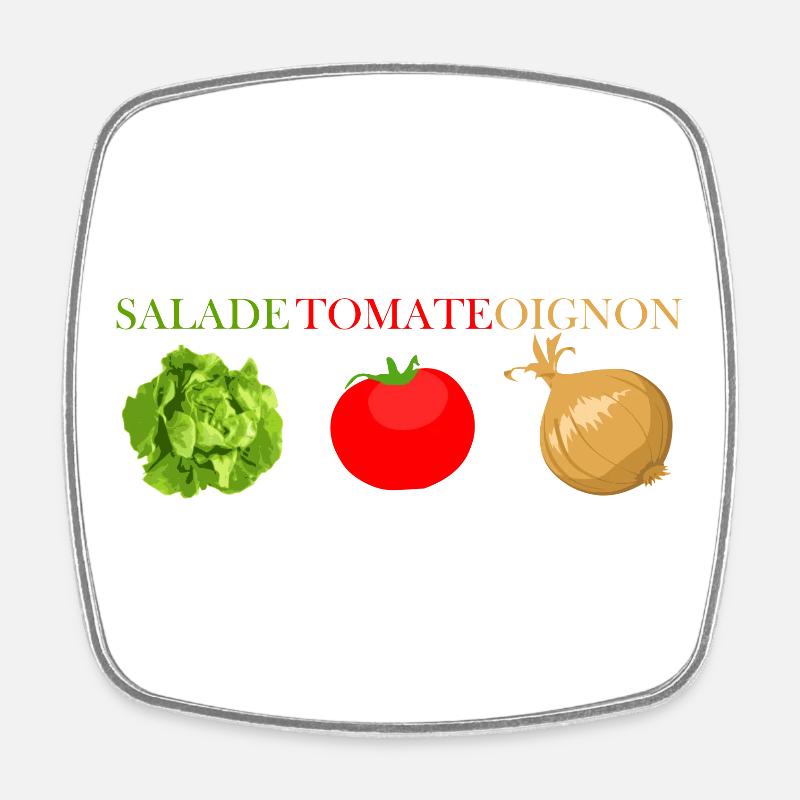 salade tomate oignon - Magnet carré - blanc